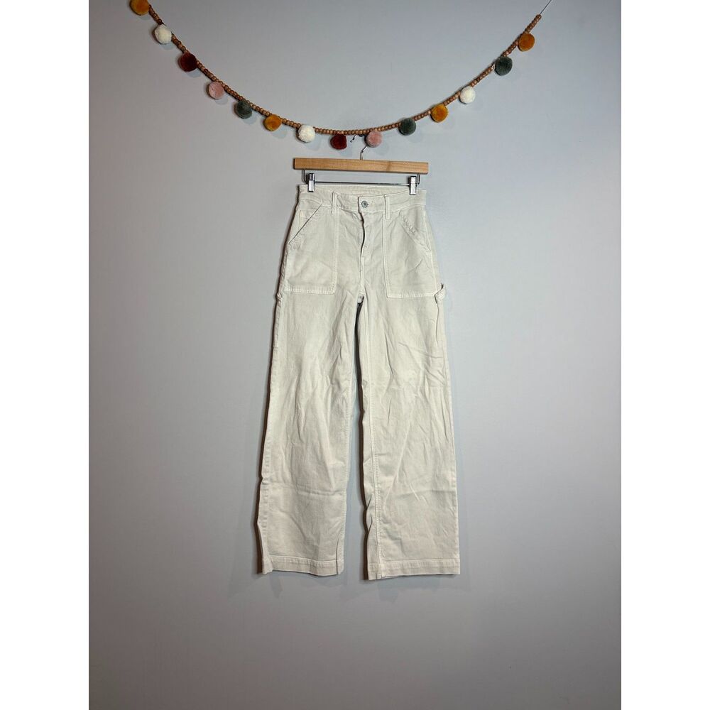 American Eagle Super High Rise Baggy Wide Leg cream jeans - Picture 1 of 6